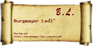 Burgmayer Leó névjegykártya